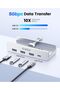موزع USB 3.0 مع مشبك ومنفذ طاقة إضافي - محول ألومنيوم بـ 4 منافذ (3 منافذ USB-A، ومنفذ USB-C واحد) - 2