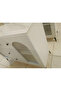 Modern White Console Buffet Table with Arched Glass Doors and Black Accents - 5