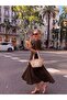 Women's Short Sleeve Belted Flared Pleated Dress - 2