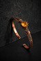 100% Pure Copper Yellow Citrine Zircon Stone Women's Bracelet Handmade Adjustable Authentic Premium Design - 5
