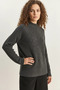 Women's Crew Neck Raglan Sleeve Knitted Patterned Soft Textured Knitwear Anthracite Sweater - 8