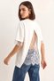 Women's Lace Detailed T-Shirt with Back Detail and Lace Trim White - 4