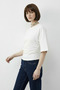 Women's Drawstring Waist Crew Neck T-Shirt Ecru - 4