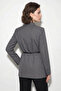 Women's Garni Anthracite Jacket with Sleeve Detail and Belt - 5