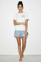 Women's Handcrafted Minimal Embroidery Detailed Premium Design Cotton T-Shirt White - 3