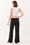 Women's Black Trousers with Decorative Details - 4