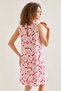 Women's Ruffled Floral Viscose Fuchsia Dress - 5