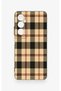 Realme C65 Compatible Cream Plaid Patterned Silicone Case - 4