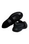 Black Color Laceless Genuine Leather Men's Shoes - 2