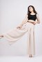 Women's Summer Stone Belt Detailed Double Pleated Elastic Waist Wide Leg Pants 30151