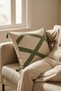 Colorful Geometric Cross Line Pattern Embossed Punch Embroidered Tasseled Cotton Decorative Throw Pillow Cover 42X42 cm