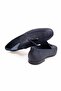Dark Blue Color Laceless Genuine Leather Men's Shoes - 2