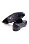 Dark Blue Color Laceless Genuine Leather Men's Shoes - 2