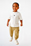 Boy's Embroidered Oversize T-Shirt and Jogger Set Beige