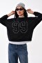 Women's Double-Layer Look Detailed Front Stone Embroidered Two-Thread Sweatshirt 265089 - - 5