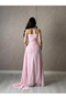 Soft Pink Chiffon Evening Dress - 4