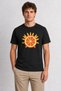 Retro Orange Slice Graphic Print T-Shirt - Black