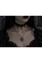 Gothic Heart Figured Embroidered Necklace – Antique Silver Color Dark Style Accessory - 2