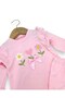 Baby Girl Seasonal Heart Flower Embroidered Ruffle 3-6-9-12 Months 2 Thread Top and Bottom Two-Piece Baby Set - 6