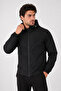 Men's Black Seasonal Raincoat Hooded Zippered Water and Wind Resistant Lightweight Jacket - 3