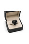 Black Heart Figured Metal Ring – Silver Color with Dot Detail, Stylish Women's Accessory - 3