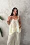 Yellow Halter Neck Blouse and Pants Set - 3