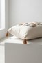 Tomurcuk |   Botanical Branch and Leaf Motif Punch Embroidered Tasseled Cotton Throw Pillow Cover 35X55 cm - 2