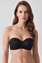 Egyptian Women's Double Ales Unpadded Lace Strapless Bra Burgundy-Black - 3