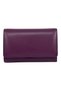 100% Genuine Leather Tri-Fold and Snap-Fastener Model Women's Wallet Plum - 2