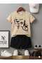 Summer Children's T-Shirt Shorts Unisex (Black with Eye Print on the Back)