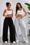 2 Pcs Sweatpants Plain Black Gray Wide Leg Comfortable Fit Sweatpants, Sweatpants - 4