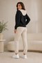 Women's Cardigan and Jogger Sweatpants Set 3 Yarns Ribbed Cardigan Hoodie and Jogger 2-Piece Sweatpants Set Full Zip Closure Jacket and Elastic Cuff Jogger Long Sweatpants - 5