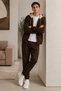Men's Cardigan and Jogger Tracksuit Set 3 Yarn Raster Cardigan Hoodie and Jogger 2-Piece Tracksuit Set Full Zipper Closure Jacket and Elastic Waist Jogger Long Sweatpants - 4