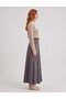 Partly Stitched Suede Skirt Smoked - 5