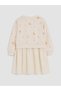 Alita City Lcw Kids Ecru 2 Thread Floral Girls' Dress with a Difference - 5