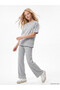 Lcw Kids Gray Girls' T-Shirt and Pants Set