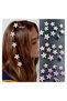 Hair Accessories and Hair Cubes - White Color with Star Flowers (8 Pieces)