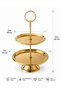 Luxurious 2-Tier Gold Mirrored Presentation Tray Cookie Holder Turkish Delight Holder Chocolate Holder - 2