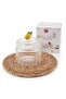 3 Glass Jars, Spice Jar / Jam Jar / Nut Jar with Striped Body and Figured Lid - 3