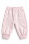 Baby Girl Top and Bottom Set 47% Cotton Modal Blend Half Zipper C Embroidery Detailed Pink Set - 3