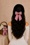 Pötikare Scrunchie Bow Ribbon Hair Clip with Strong Elastic Tail - 3