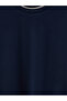 Navy Blue Crew Neck Long Sleeve Men's Sleepwear Top - 7