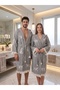 Unisex-Wood Printed-Leopard Pattern-Bath/Beach Muslin Fabric Bathrobe-Water Absorbent-Quick Drying - 4