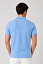 Men Regular Fit Embroidered Logo Short Sleeve Polo Shirt, Light Blue - 5