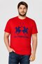 Men Crew Neck Short Sleeve Brand Logo T-Shirt, Red