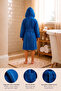 Children's Bathrobe Dark Blue - Plain - 100% Cotton - 3