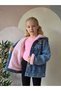 Girl's Hooded Plush Lined Denim Coat - 4