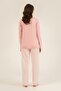 Women'S, Striped Patterned, Pink, Long Sleeve Pajama Set (with Socks as a Gift) - 6