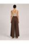 Women's Belted Double-Breasted Look Modal Fabric Wide-Leg Sweatpants - 6