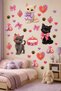 Cute Cats Kids Room Wall Sticker Set, Baby Room Decor, Self-Adhesive - 4